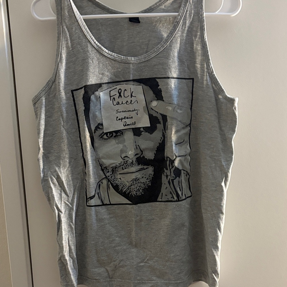 Stephen Amell F Cancer Charity Tultex Gray Graphic Men's Tank Top